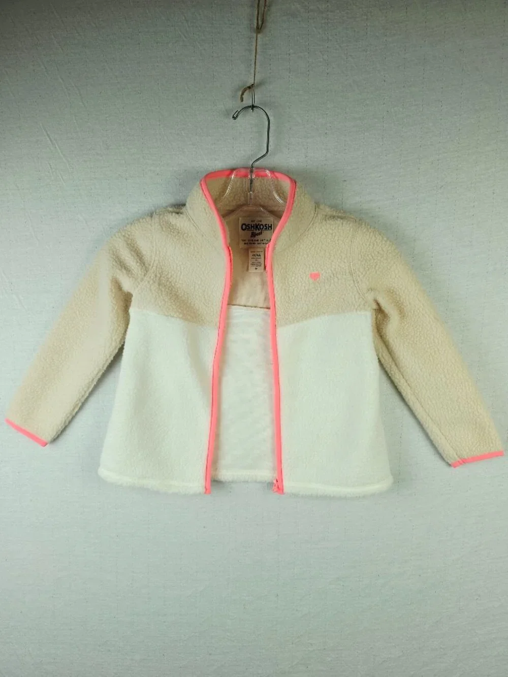 NWOT OshKosh B'gosh Toddler Embroidered Teddy-Fleece Jacket size 4T Baby Girl